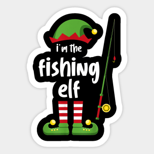 I'm The Fishing Elf Family Matching Group Christmas Gift Sticker